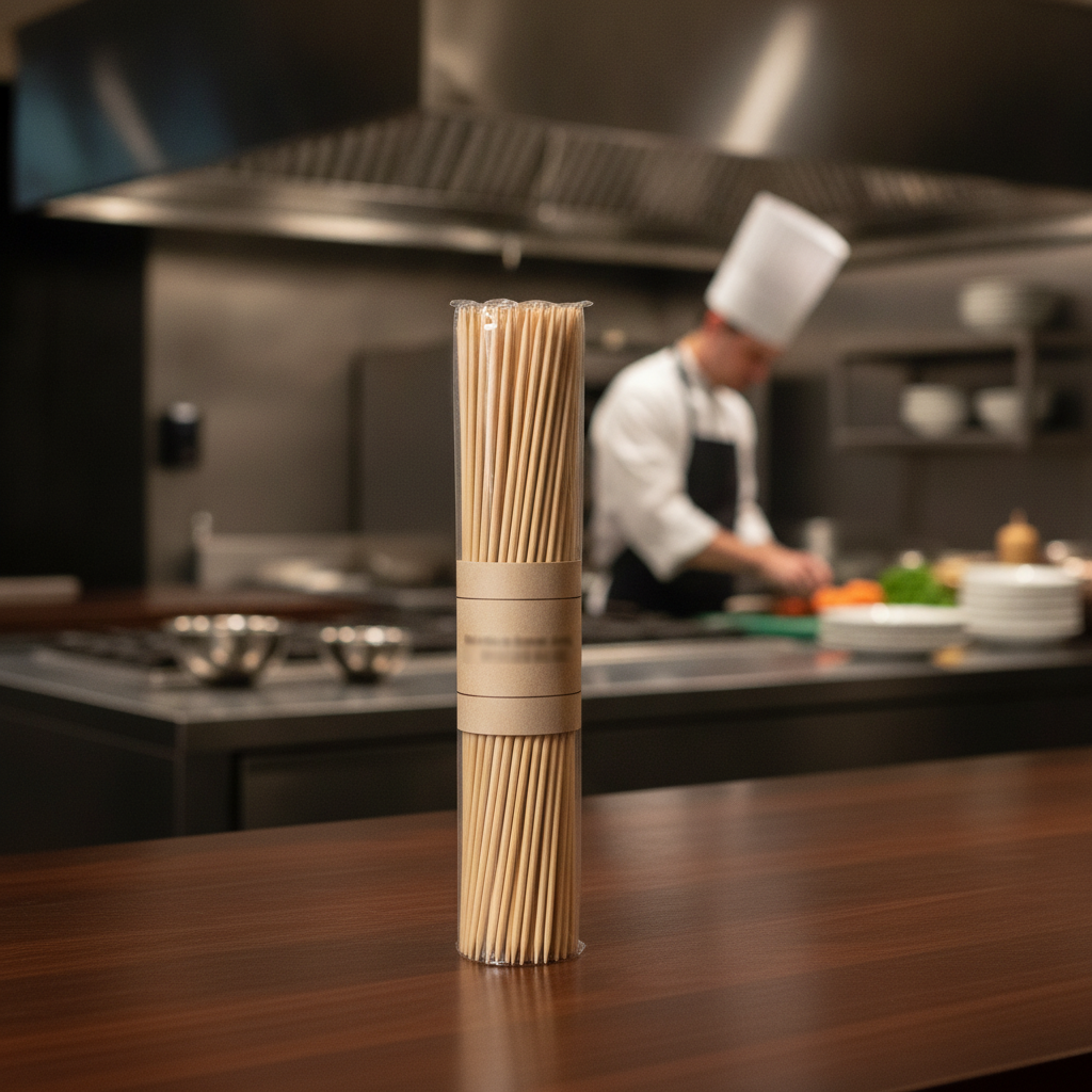 Biodegradable Wooden Skewers 250mm for BBQs & Parties (Pack of 200)