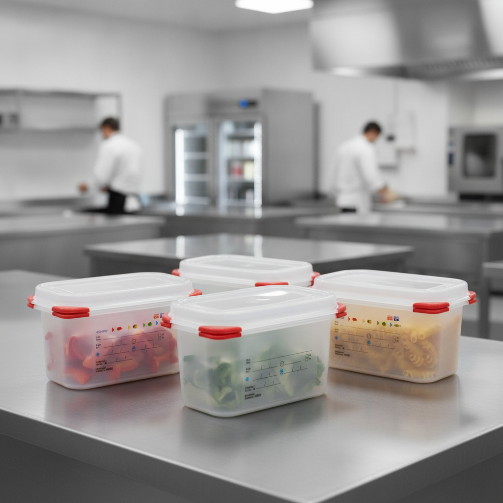 Polypropylene Gastronorm Food Storage Container 1L for Professional Kitchens (Pack of 4)