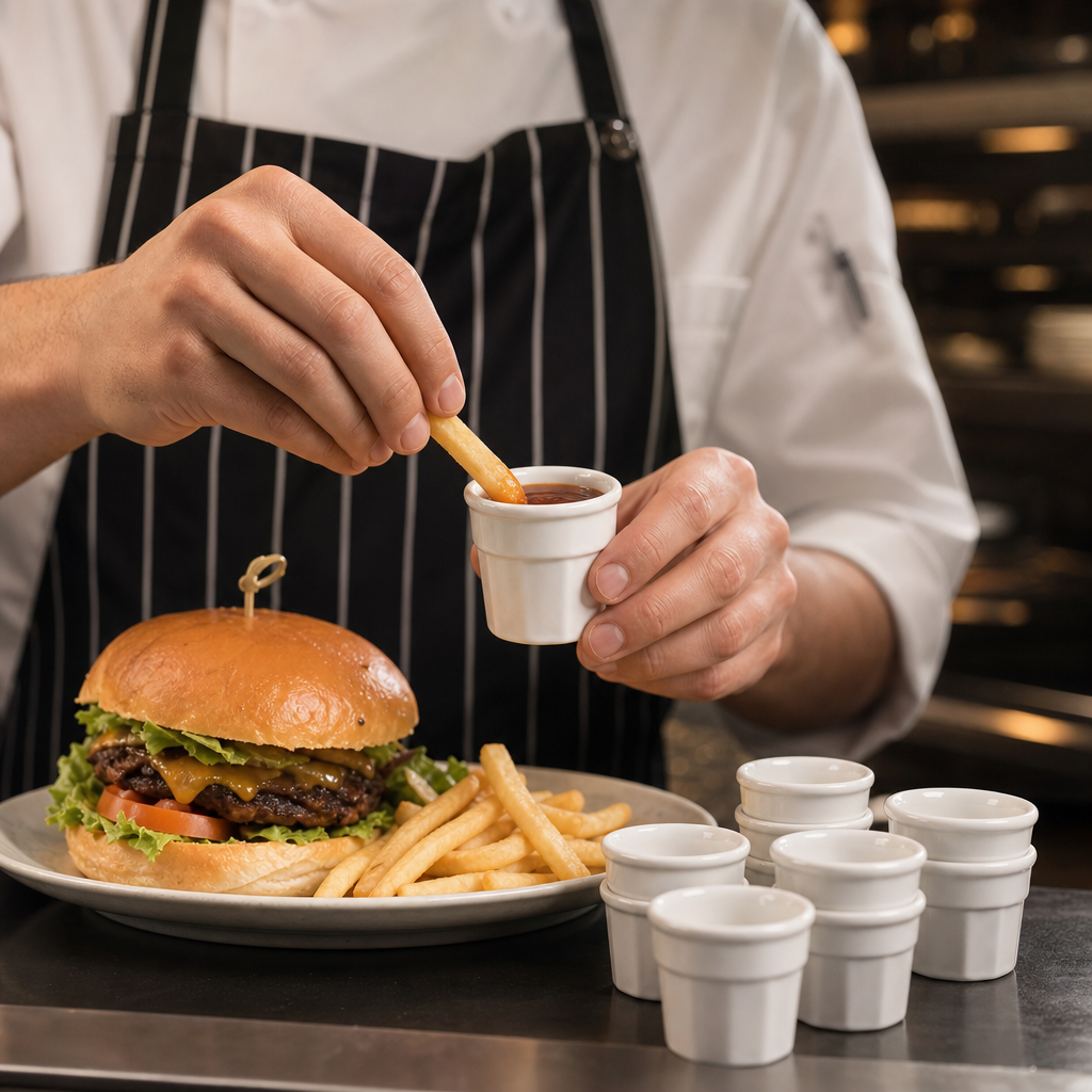 Dipping Pots 38ml Porcelain for Catering Needs (Pack of 12)