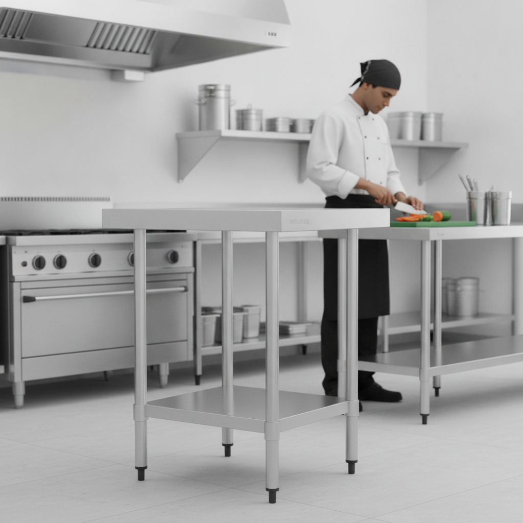 430 Stainless Steel Prep Table 600mm for Food Preparation
