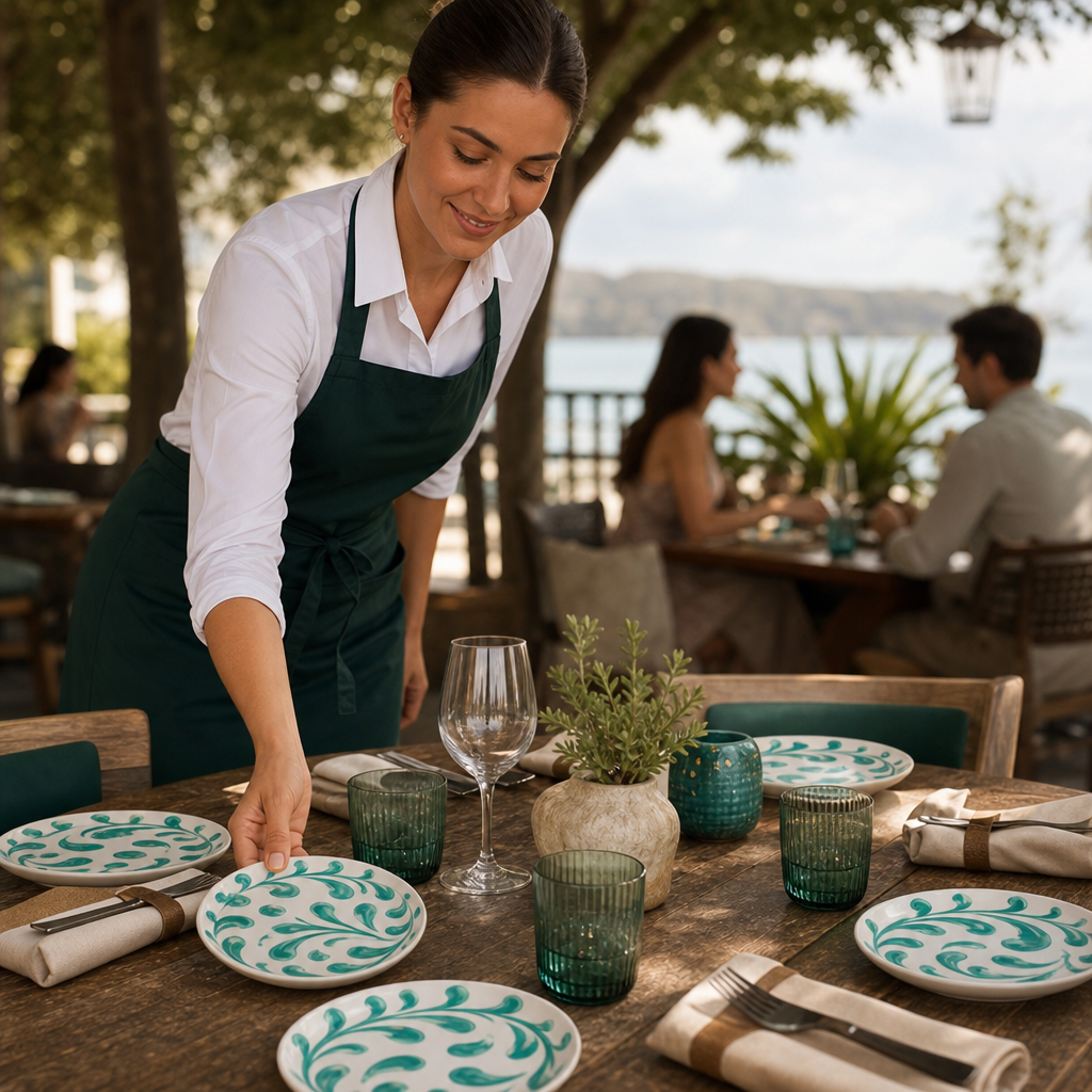 Coupe Plates 152.5mm Aqua Vitrified Ceramic for Outdoor Dining (Pack of 12)