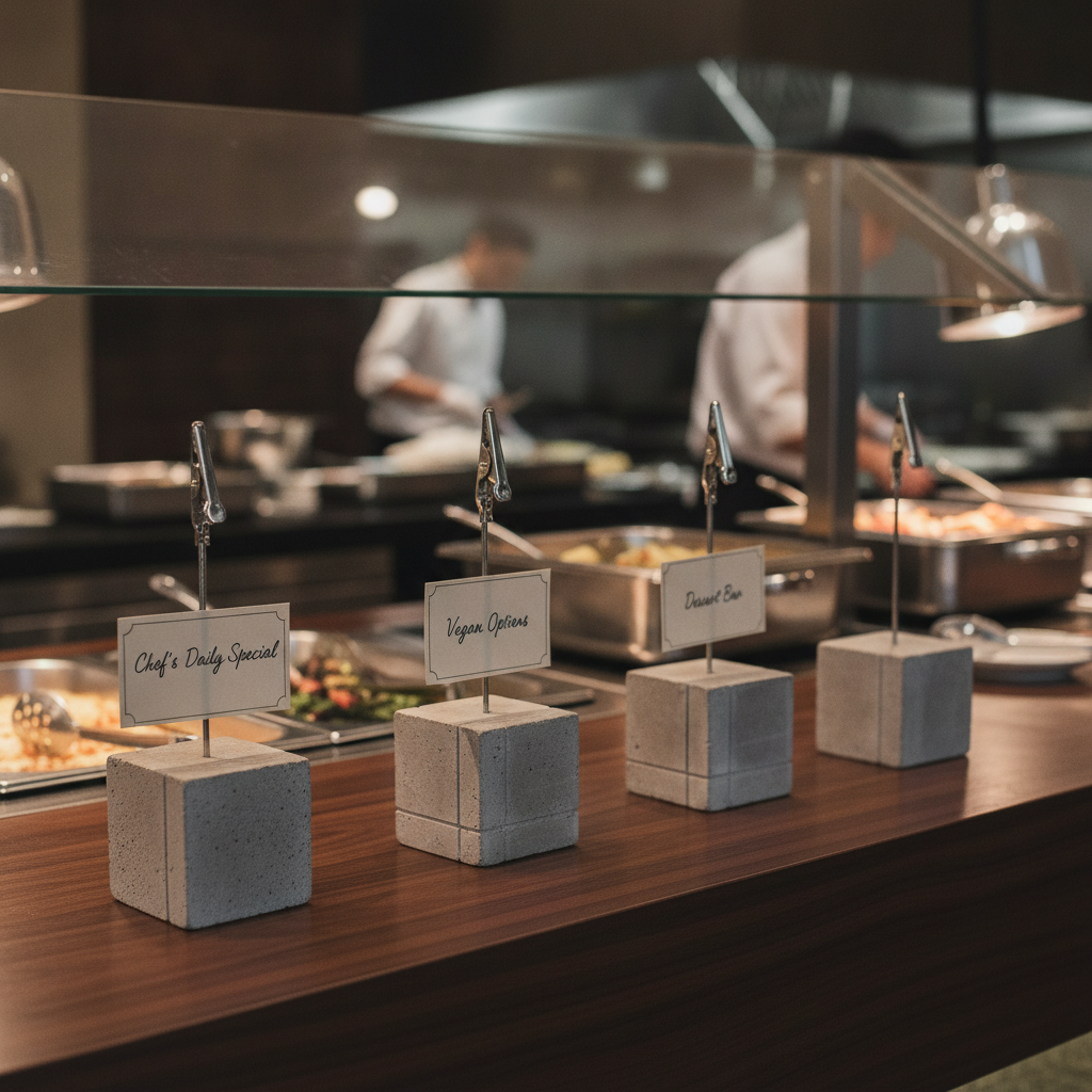 Concrete Table Stand with Clip for Buffets (Pack of 4)