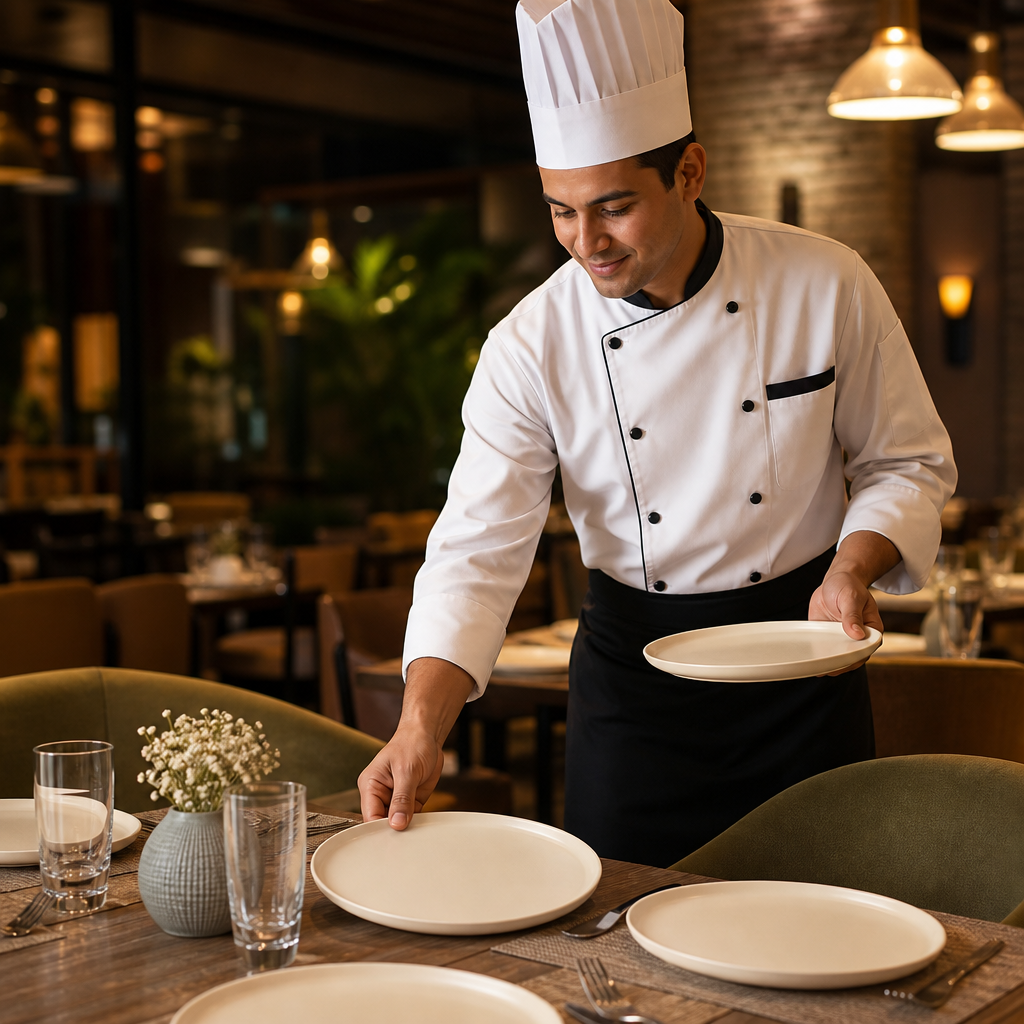 Vanilla Plates 240mm Vitrified Porcelain for Dining Rooms (Pack of 6)