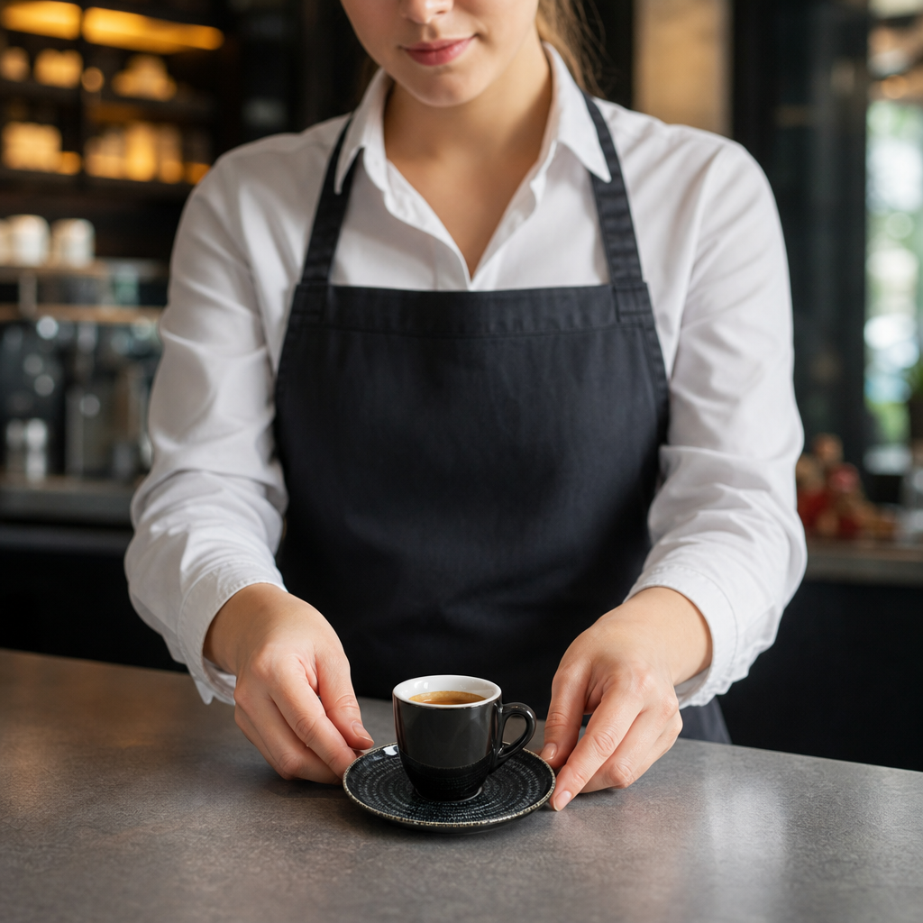 Black Espresso Saucers 118mm Charcoal Porcelain for Dining (Pack of 12)
