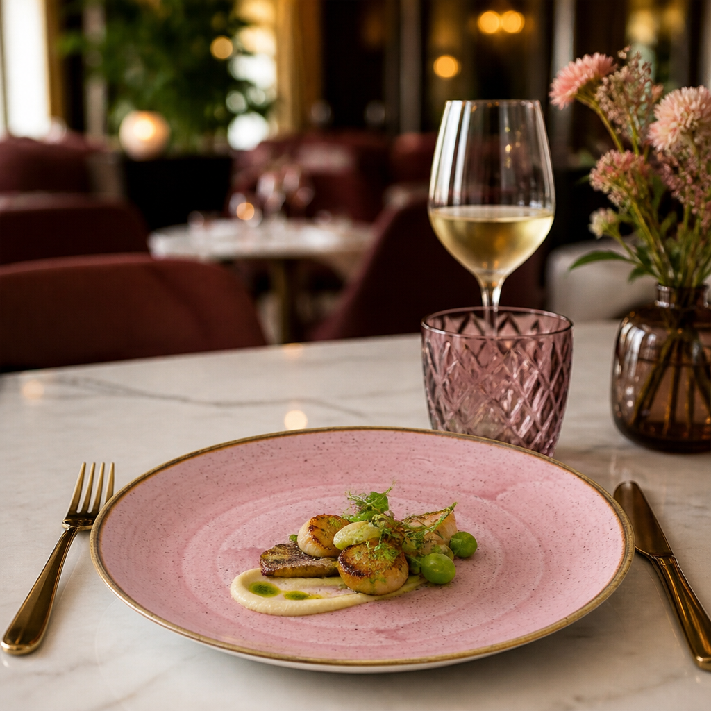Coupe Plates Pink Vitrified Ceramic for Unique Dining Experiences (Pack of 12)