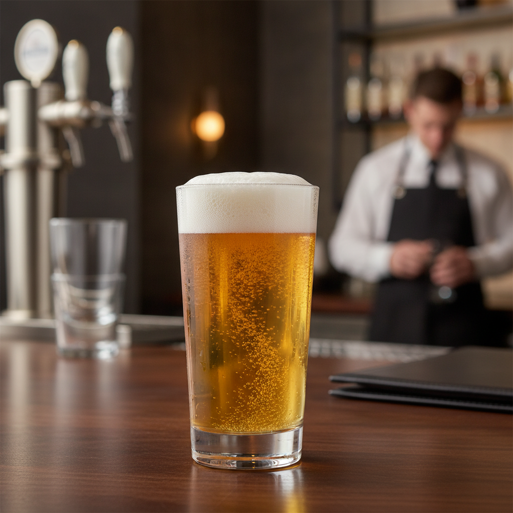 Glass Nucleated Conical Beer Glass 570ml for Bars & Pubs (Pack of 24)