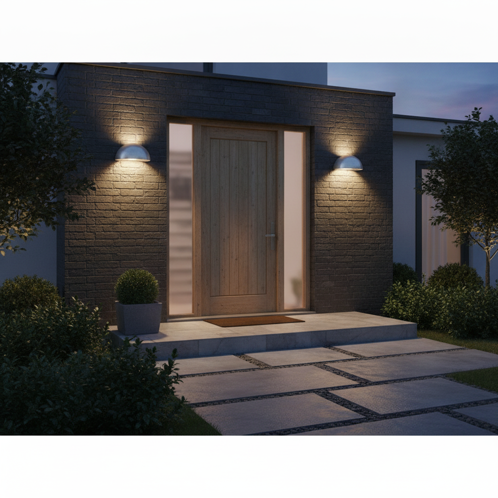 Steel Outdoor Wall Light 10cm for Front Doors & Pathways