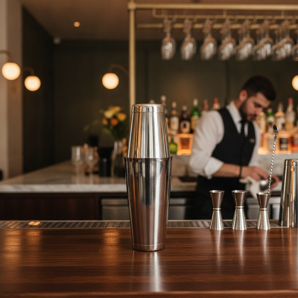 Stainless Steel Tin on Tin Boston Cocktail Shaker 178mm for Bars & Pubs