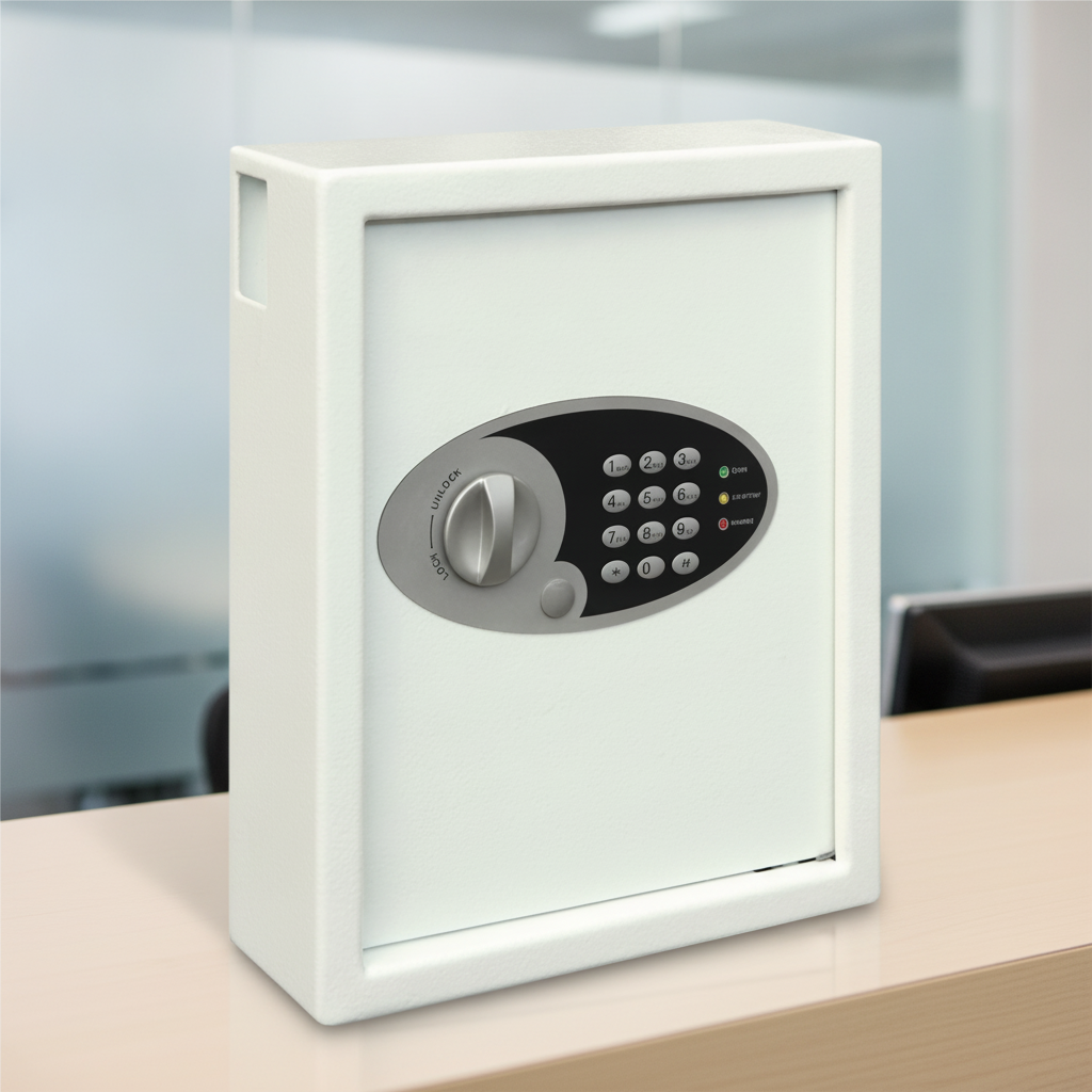 Heavy Duty White Key Safe with Electronic Lock for Offices & Schools