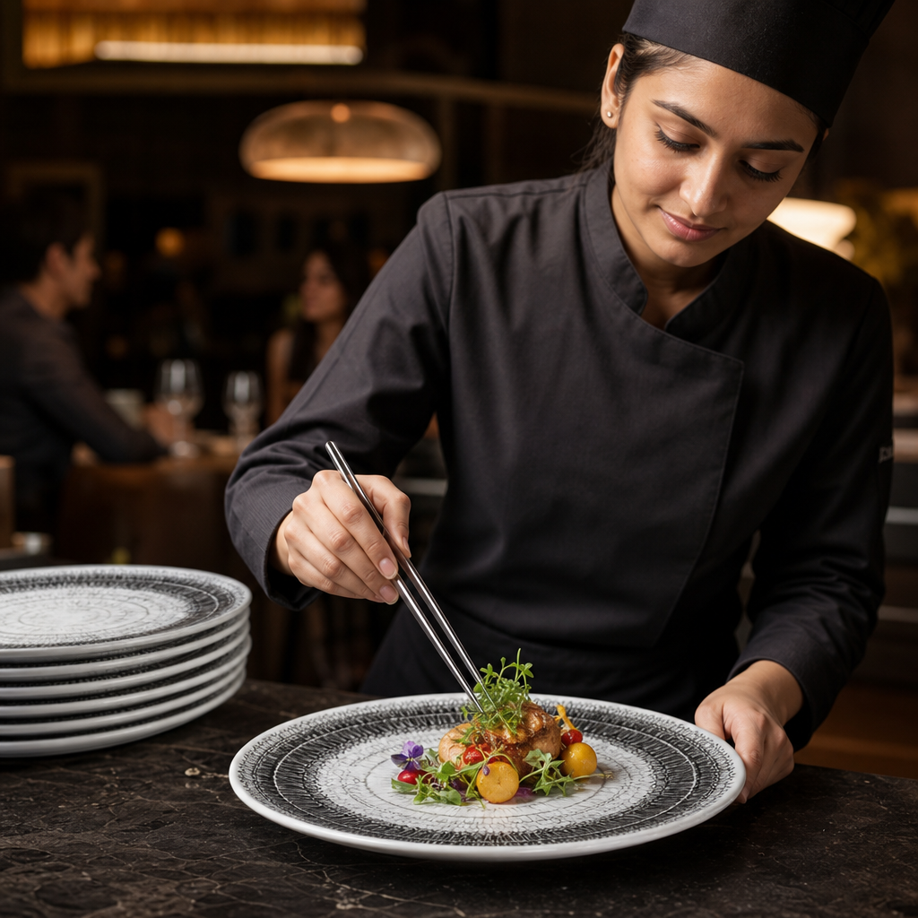 Coupe Plates Alumina 252.5mm Black Vitrified Ceramic for Dining (Pack of 12)