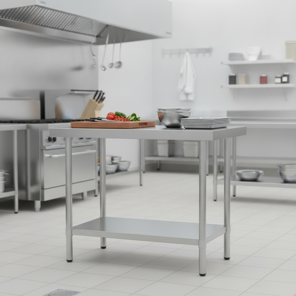 430 Stainless Steel Prep Table 600mm for Food Preparation