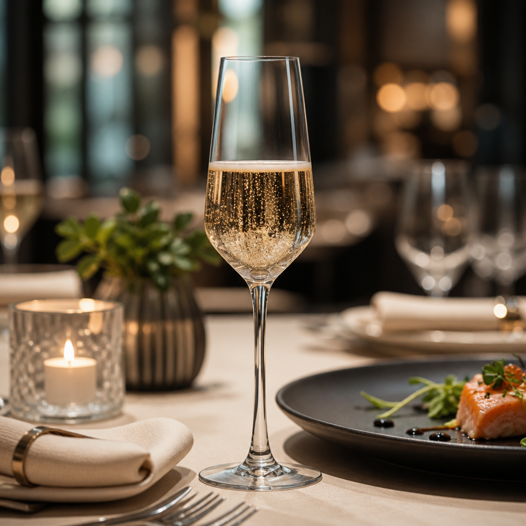 Toughened Glass Champagne Flutes 230ml for Events (Pack of 24)