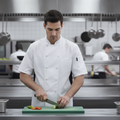 Polycotton Short Sleeve Chef Jacket in White for Busy Kitchens