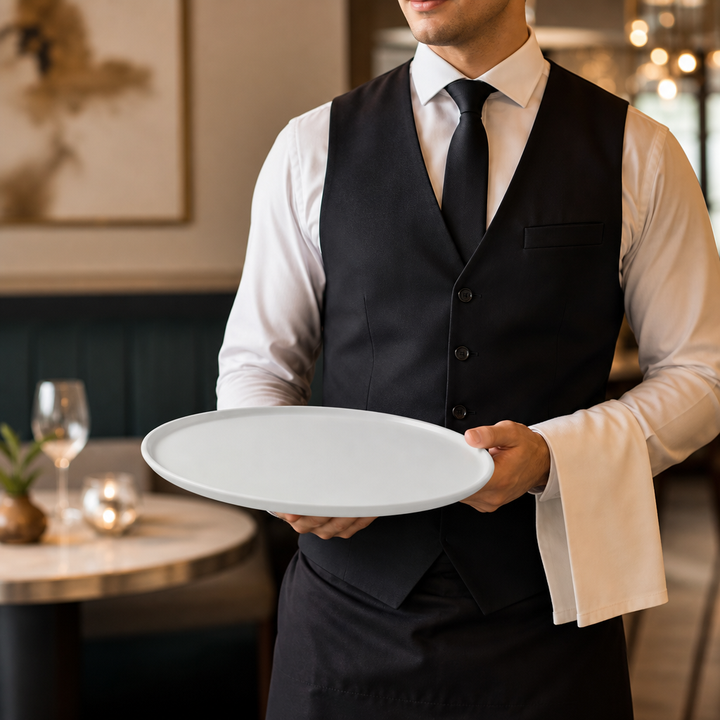 Round Trays 290mm Fine China for Upscale Dining (Pack of 12)