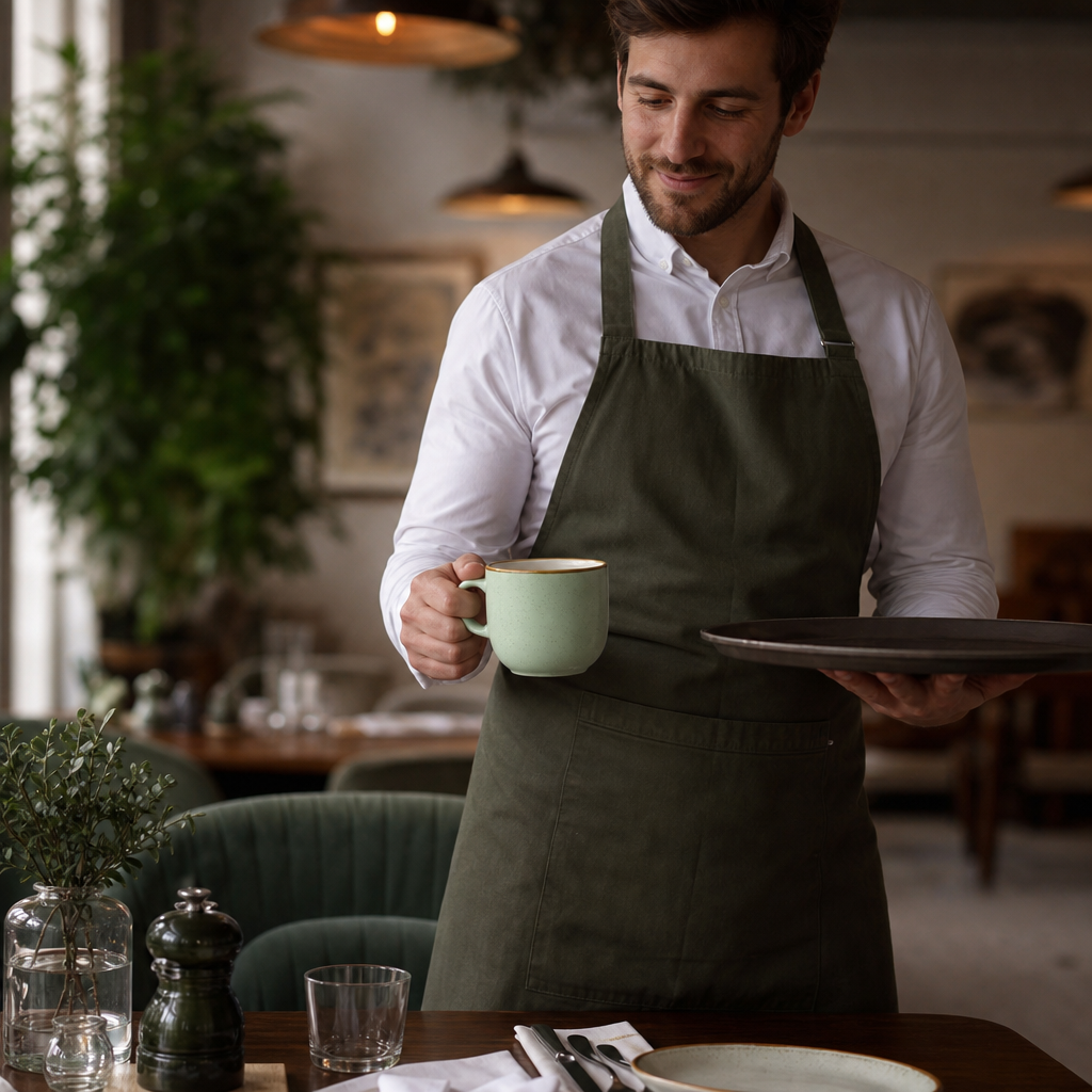 Mugs 340ml Sage Green Ceramic for Hospitality Use (Pack of 12)