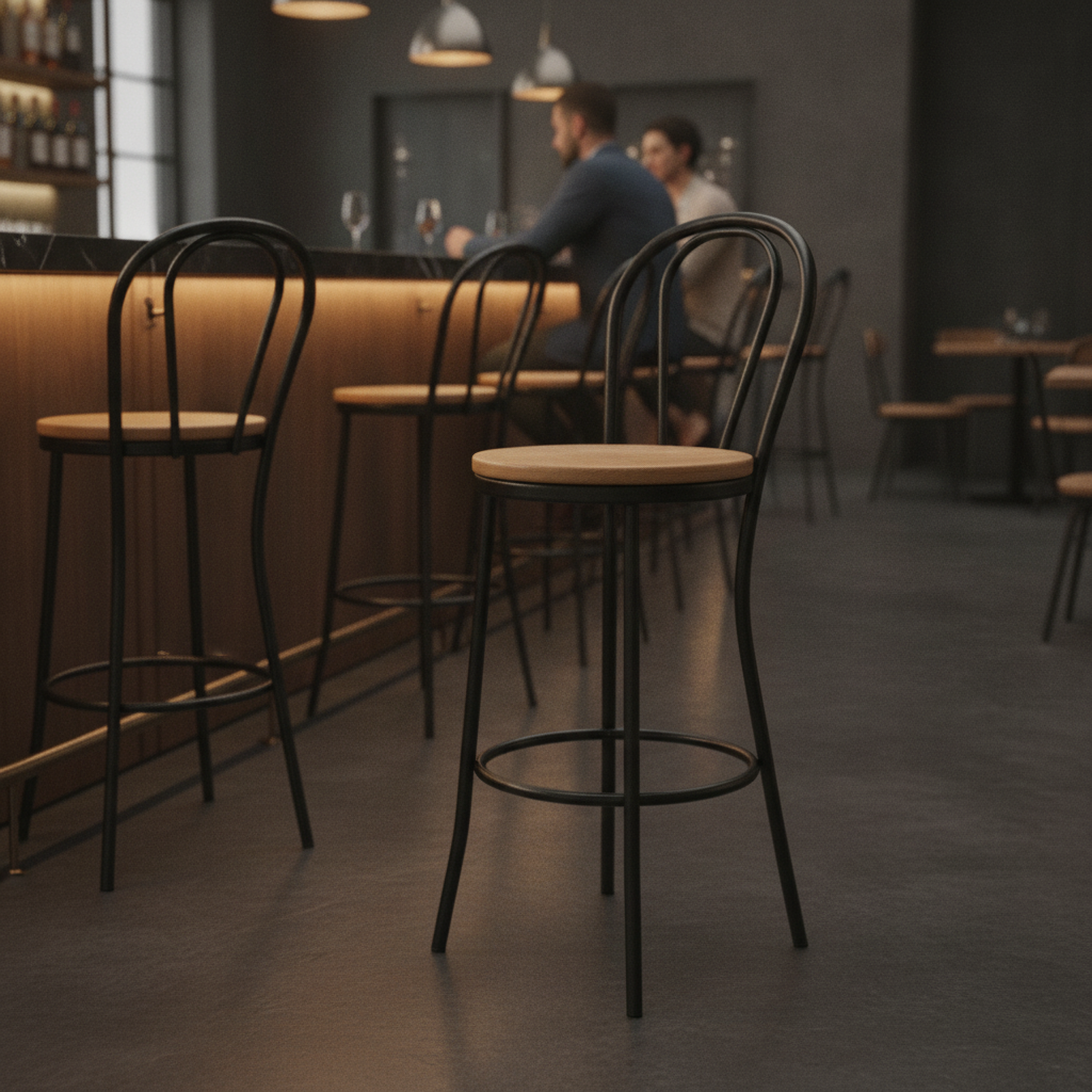 Rubber Wood High Stool 760mm for Bars & Restaurants
