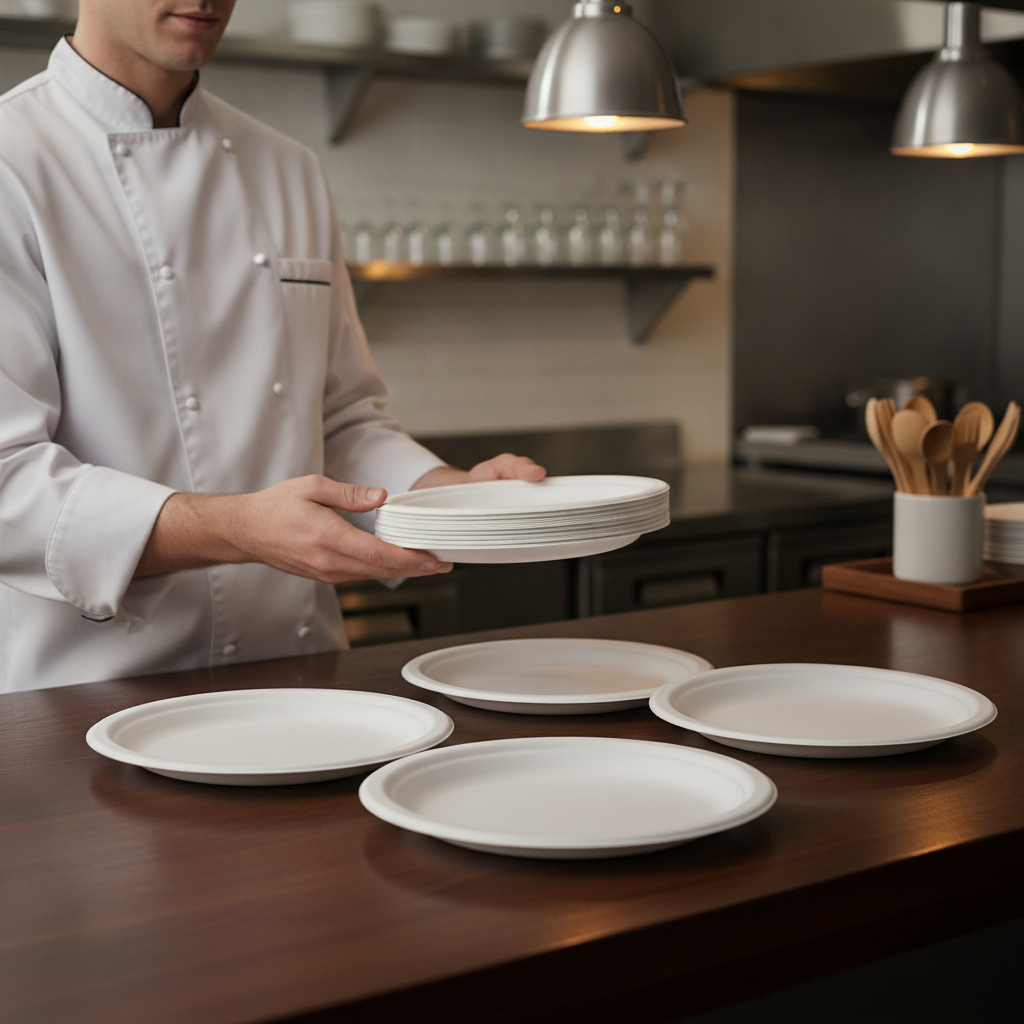 Bagasse Round Plates 179mm for Festivals & Food Markets (Pack of 50)