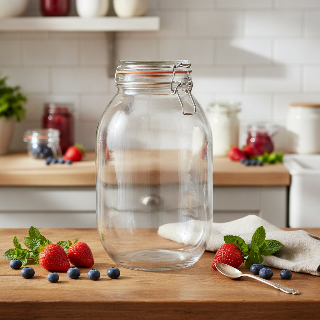Glass Clip Top Preserve Jar 2000ml for Home Canning