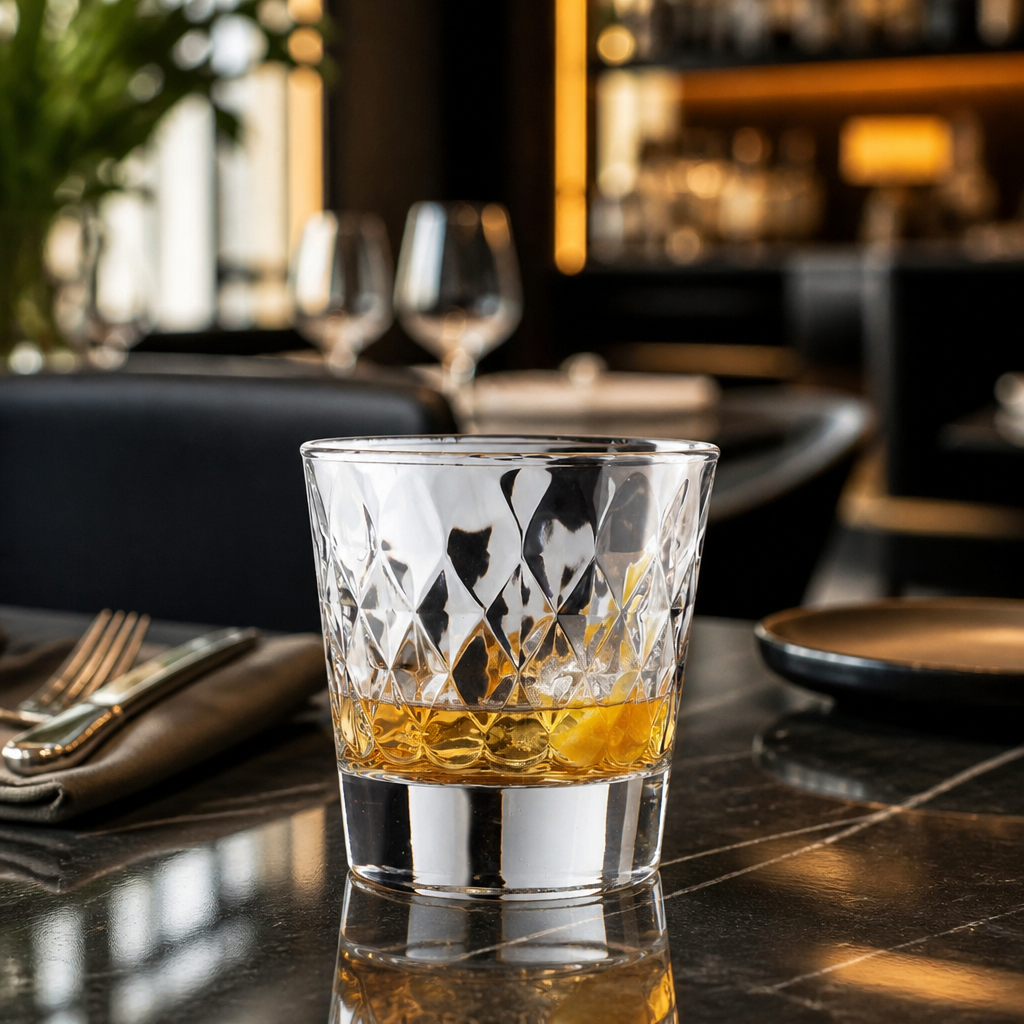 Clear Glass Old Fashioned Tumblers 270ml for Home & Office (Pack of 24)