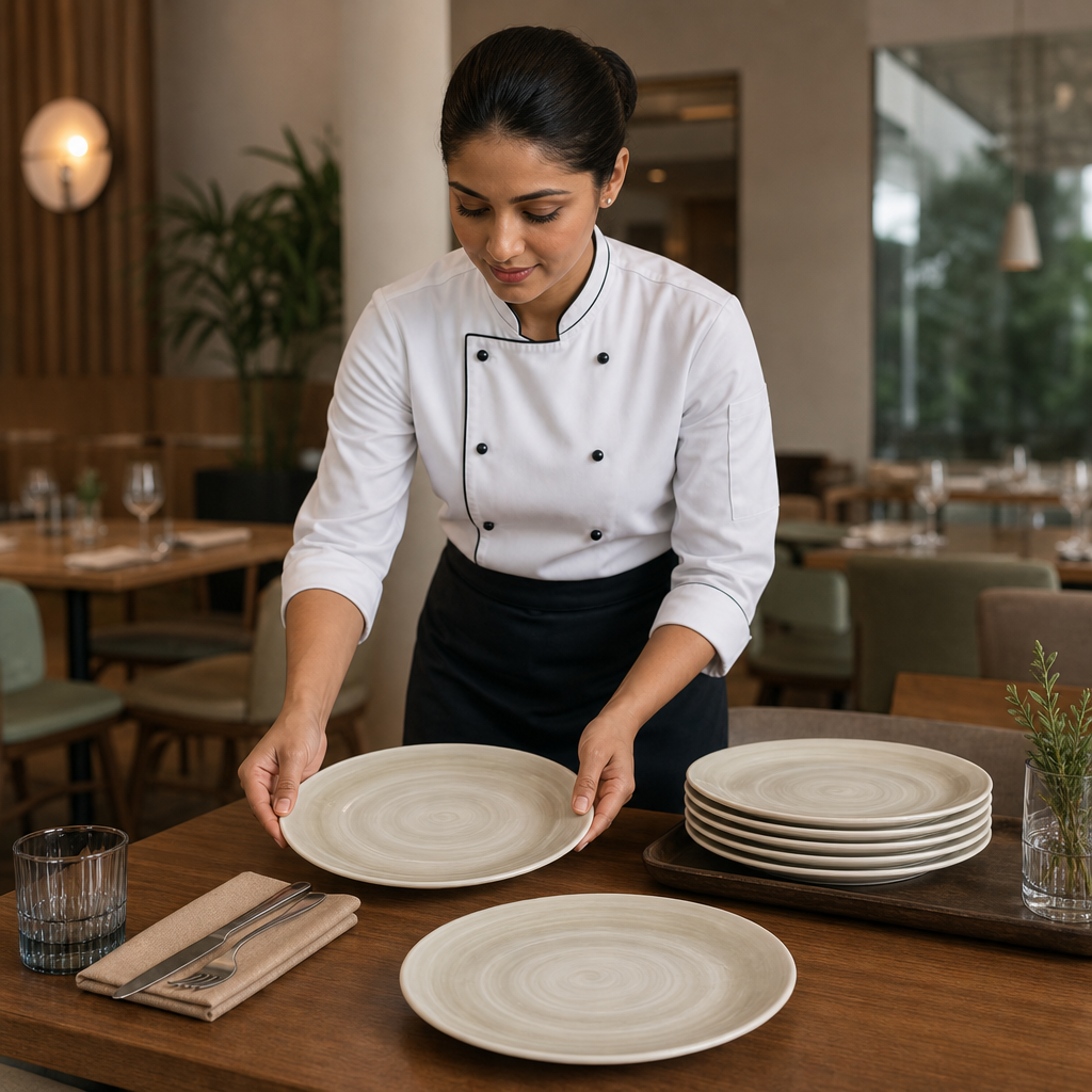 Coupe Plates 285mm Vitrified Ceramic for Restaurants (Pack of 12)