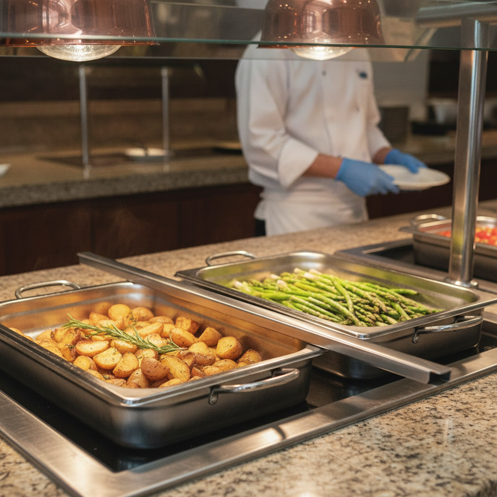 Stainless Steel Gastronorm Adaptor Bar 530mm for Buffet Displays
