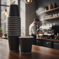 Cardboard Black Coffee Cups 227ml for Takeaway Services (Pack of 1000)