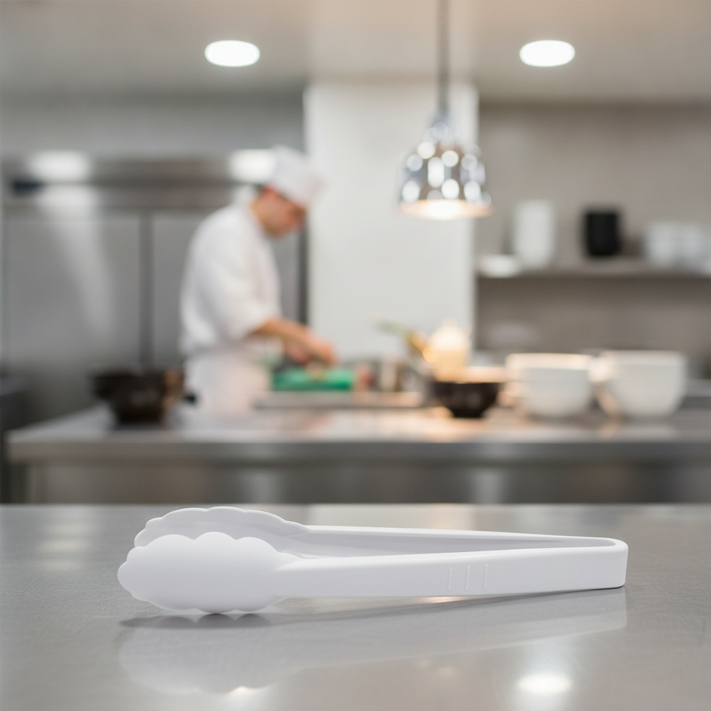 Polycarbonate White Tongs 9" for Domestic & Professional Kitchens