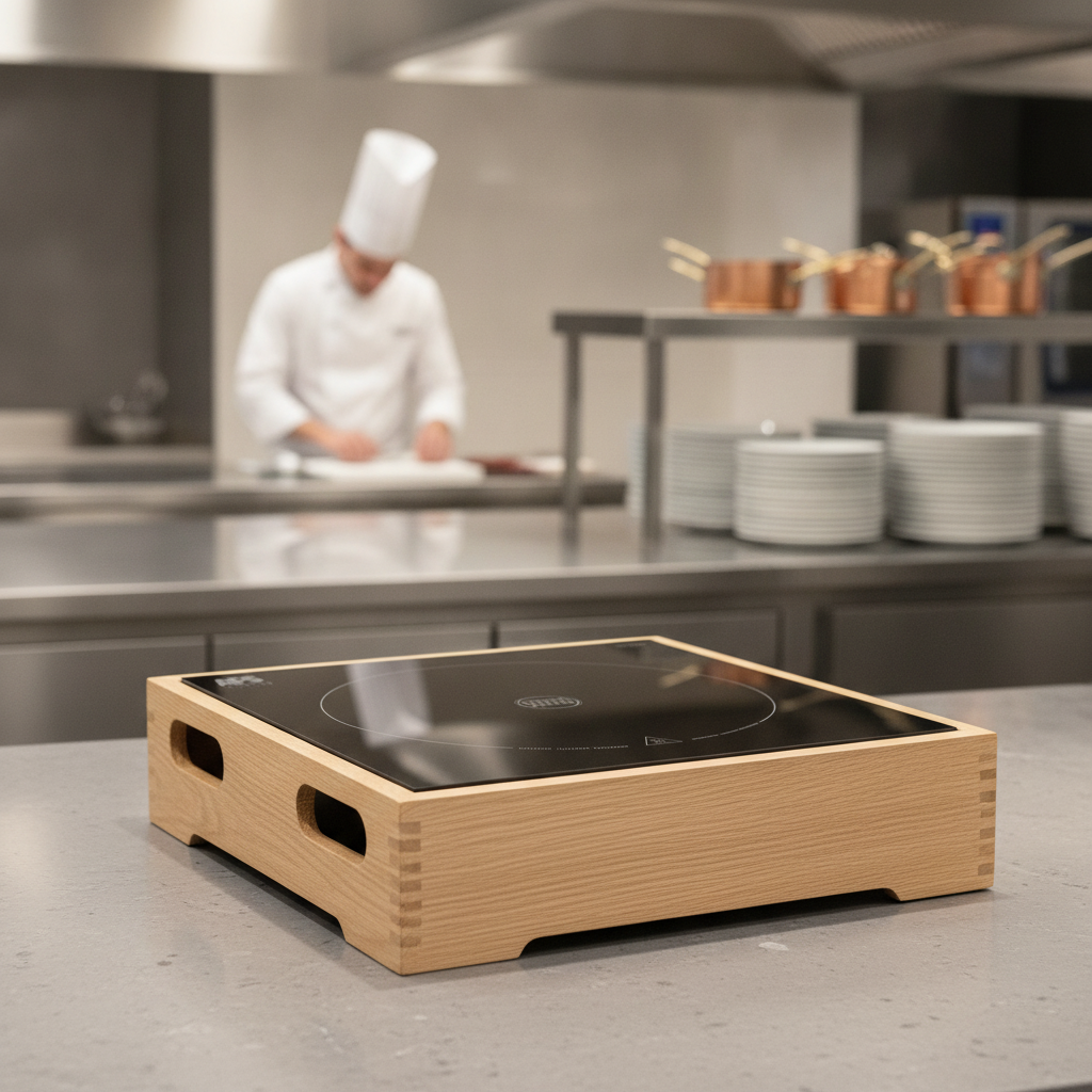 Wood & Glass Induction Station 2000W for Countertop Use