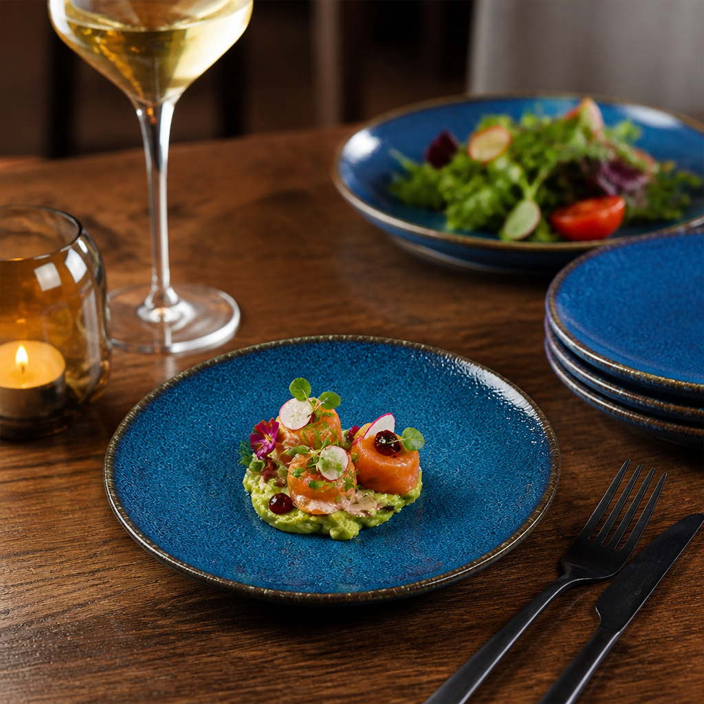 Coupe Plates 152mm Indigo Porcelain for Elegant Dining (Pack of 12)