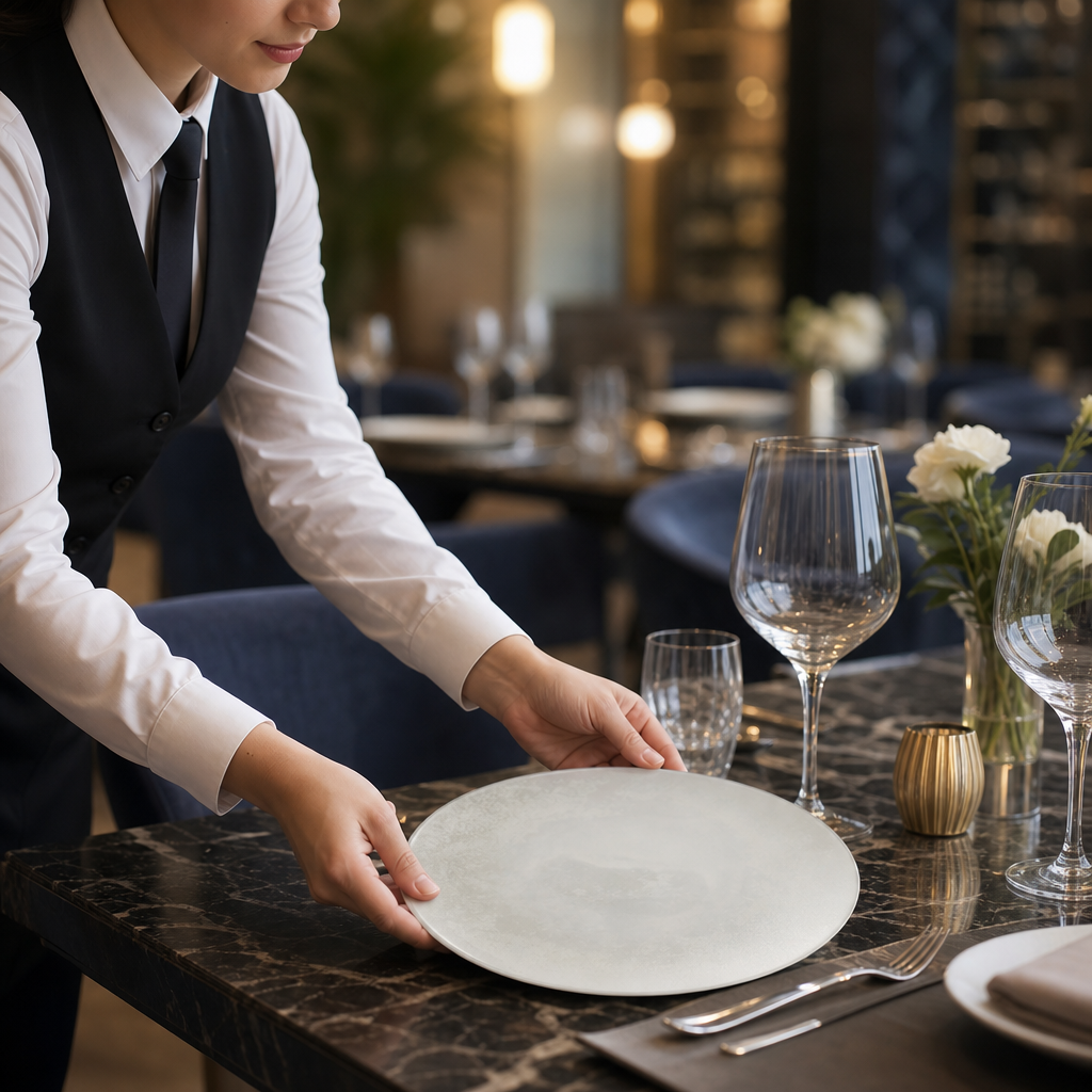Crushed Velvet Coupe Plates 255mm Bone China for Elegant Dining (Pack of 6)