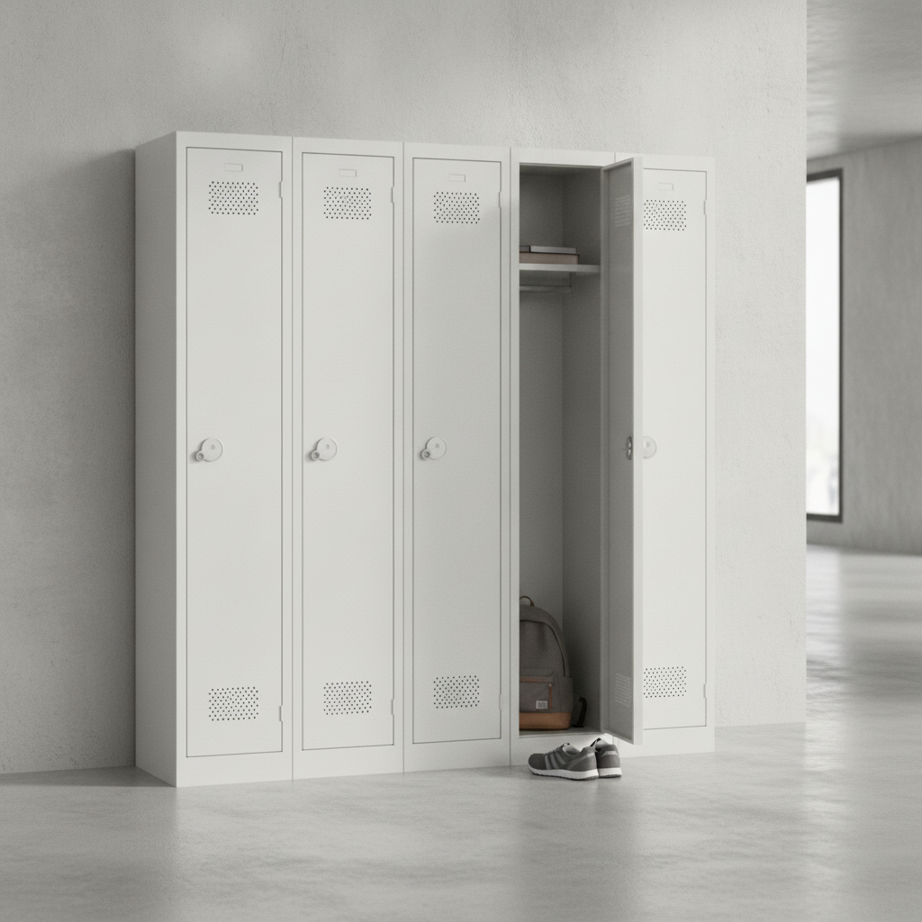 Powder Coated Steel Single Door Lockers 300mm Deep for Schools & Workplaces