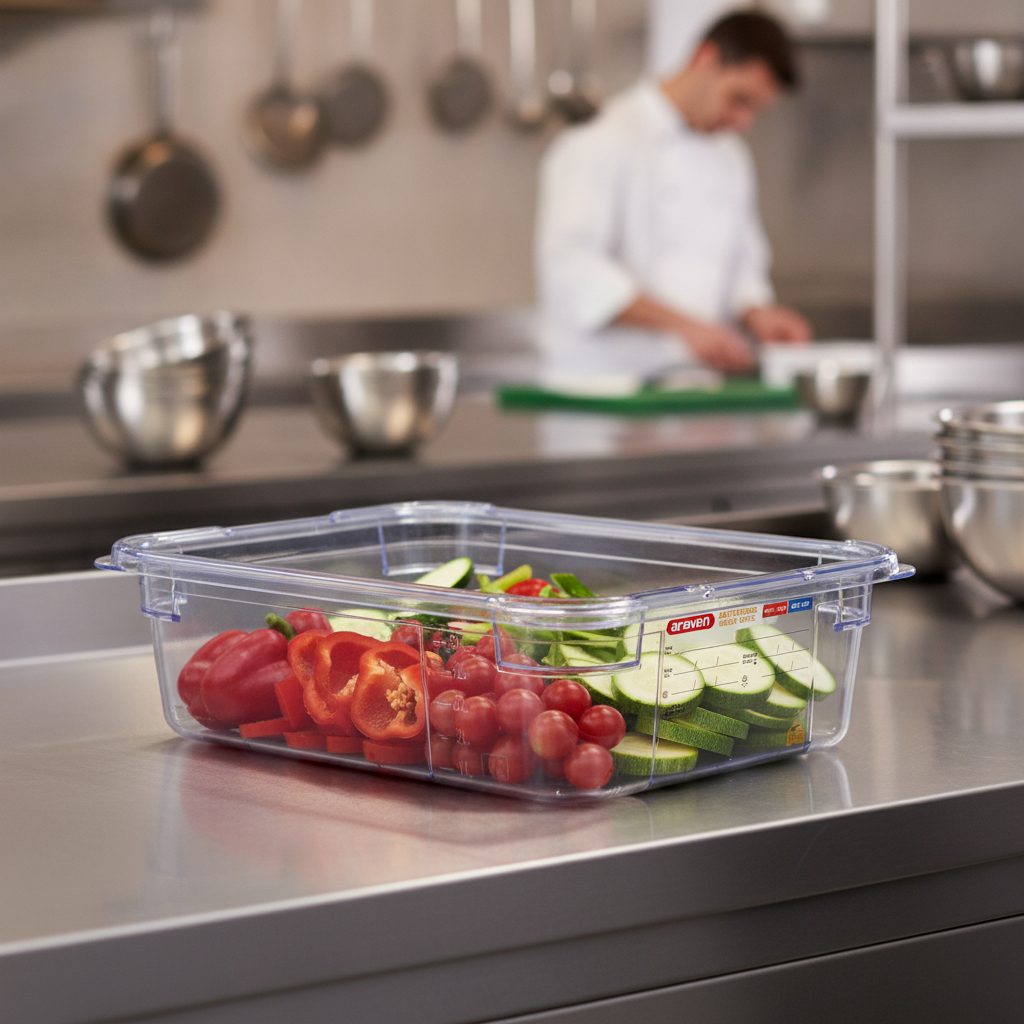 Plastic Food Storage Container 100mm for Kitchen Use