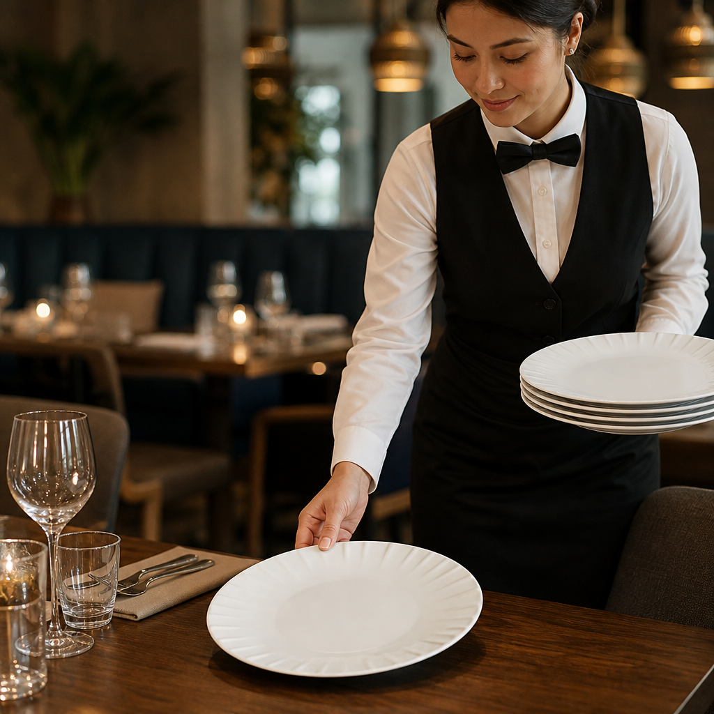 Vitrified Coupe Plates 260mm Fine China for Contemporary Dining (Pack of 6)