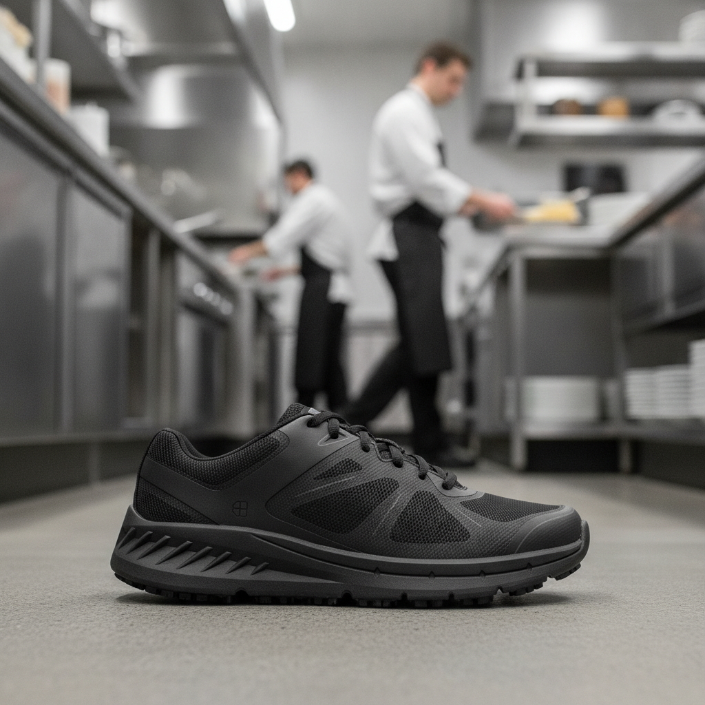 Microfibre Black Vitality Trainers for Front & Back of House