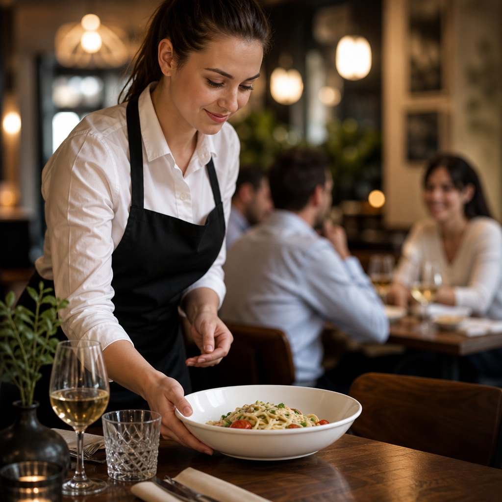 Pasta Bowls 260mm Porcelain for Catering Establishments (Pack of 18)