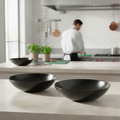 Melamine Buffet Bowls 4.5L Black for Catering & Hospitality (Pack of 2)