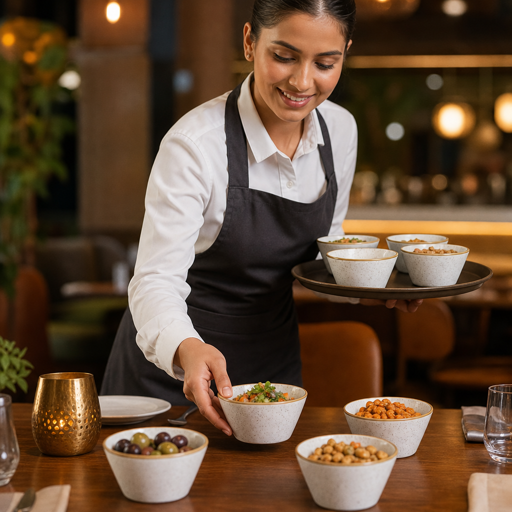Snack Bowls White Vitrified Ceramic for Catering (Pack of 12)