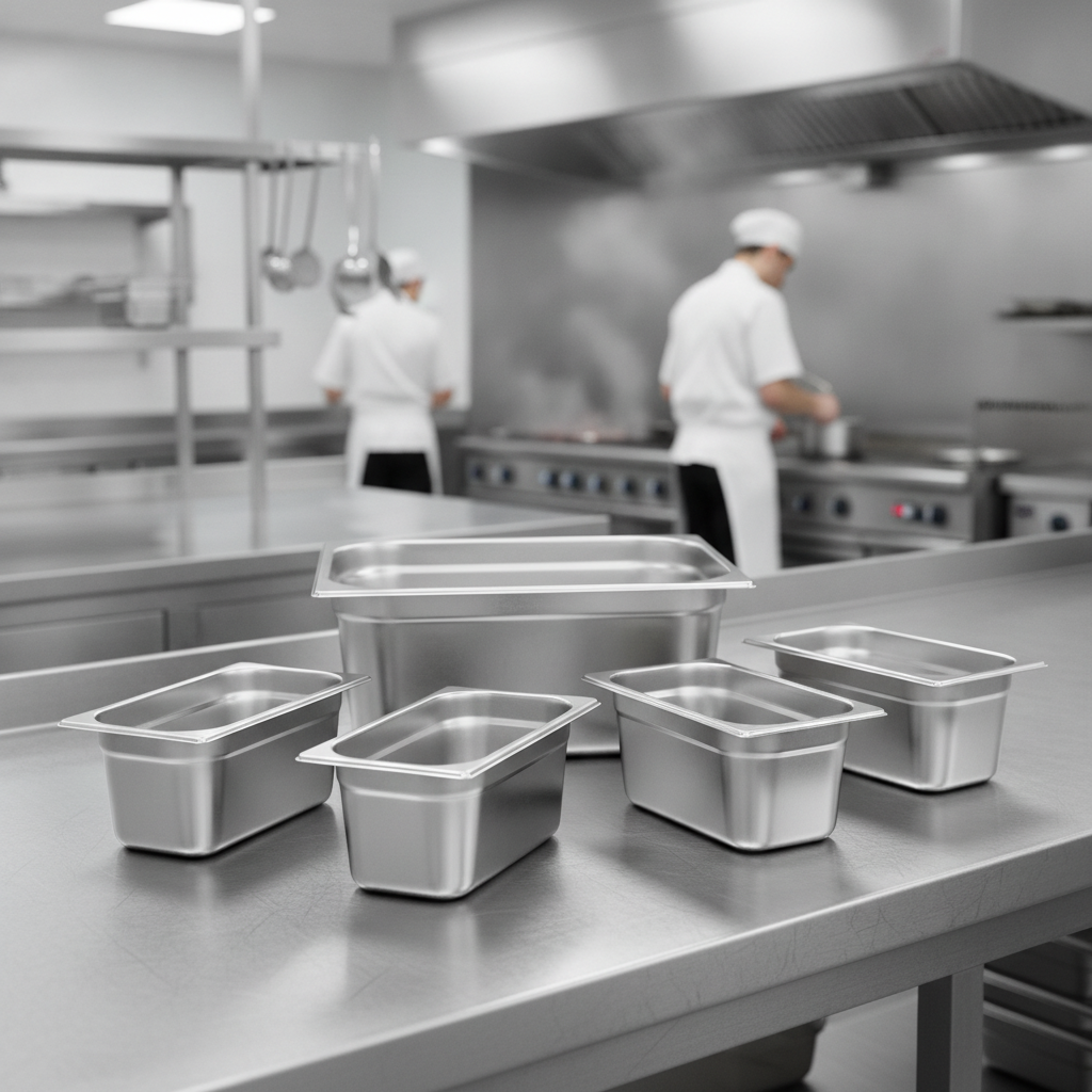 Stainless Steel Gastronorm Tray Set for Commercial Kitchens (Pack of 6)