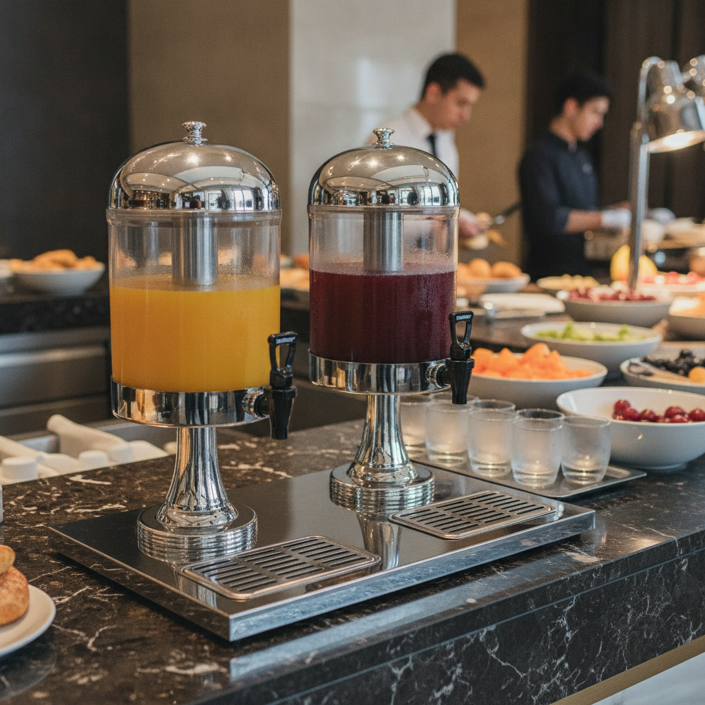 Stainless Steel Double Juice Dispenser 14L for Breakfast Buffets