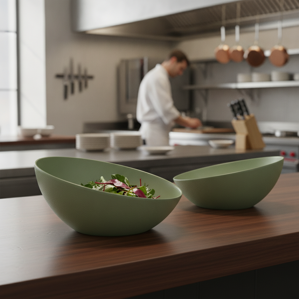 Cast Aluminium Green Bowl 3L for Culinary Presentations