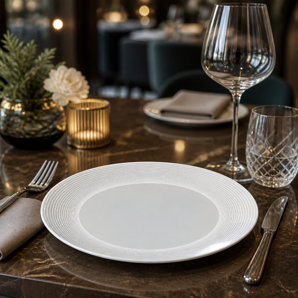Coupe Plates 210mm Bone China for Elegant Dining (Pack of 12)