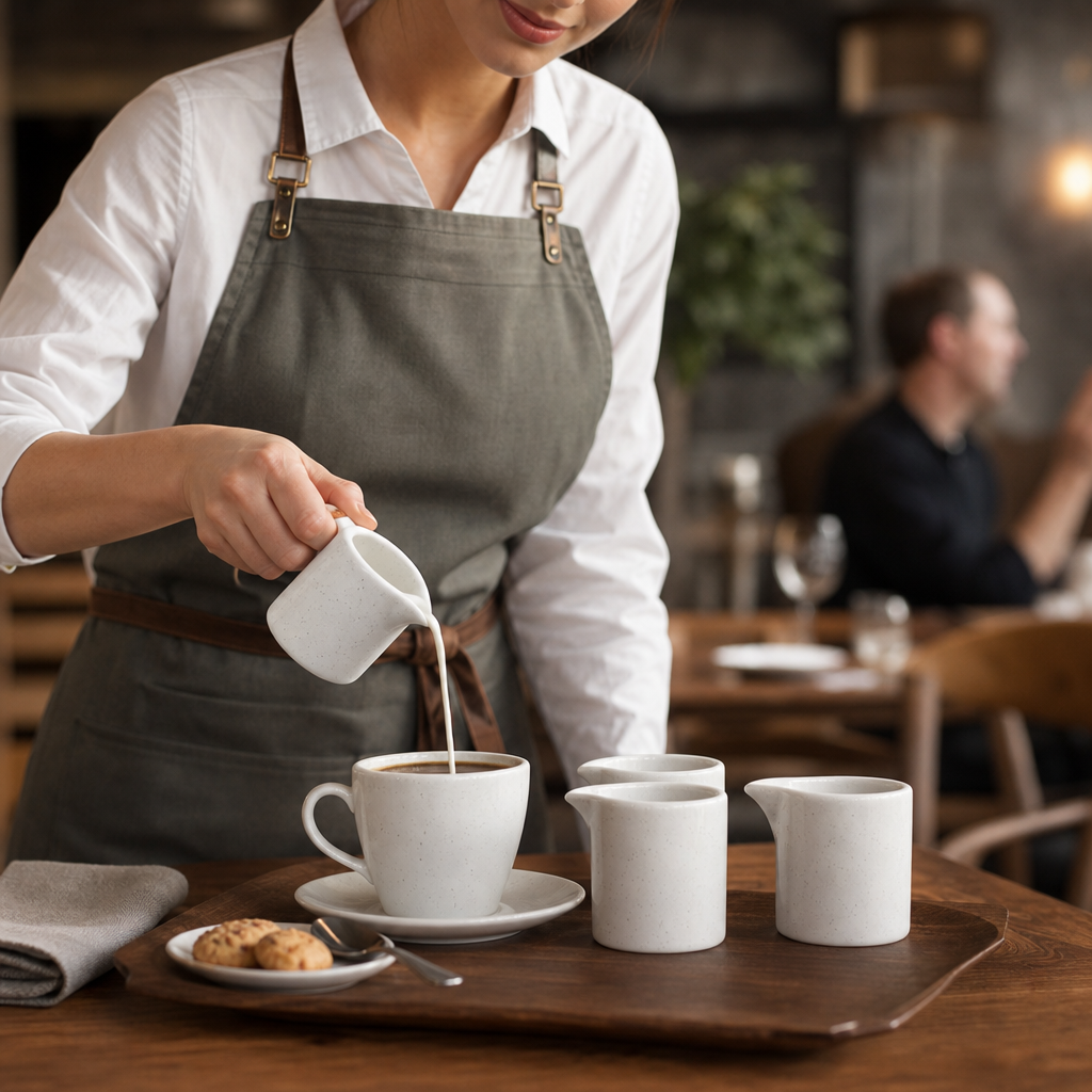 Porcelain Milk Jugs 70ml for Caf? & Restaurants (Pack of 4)
