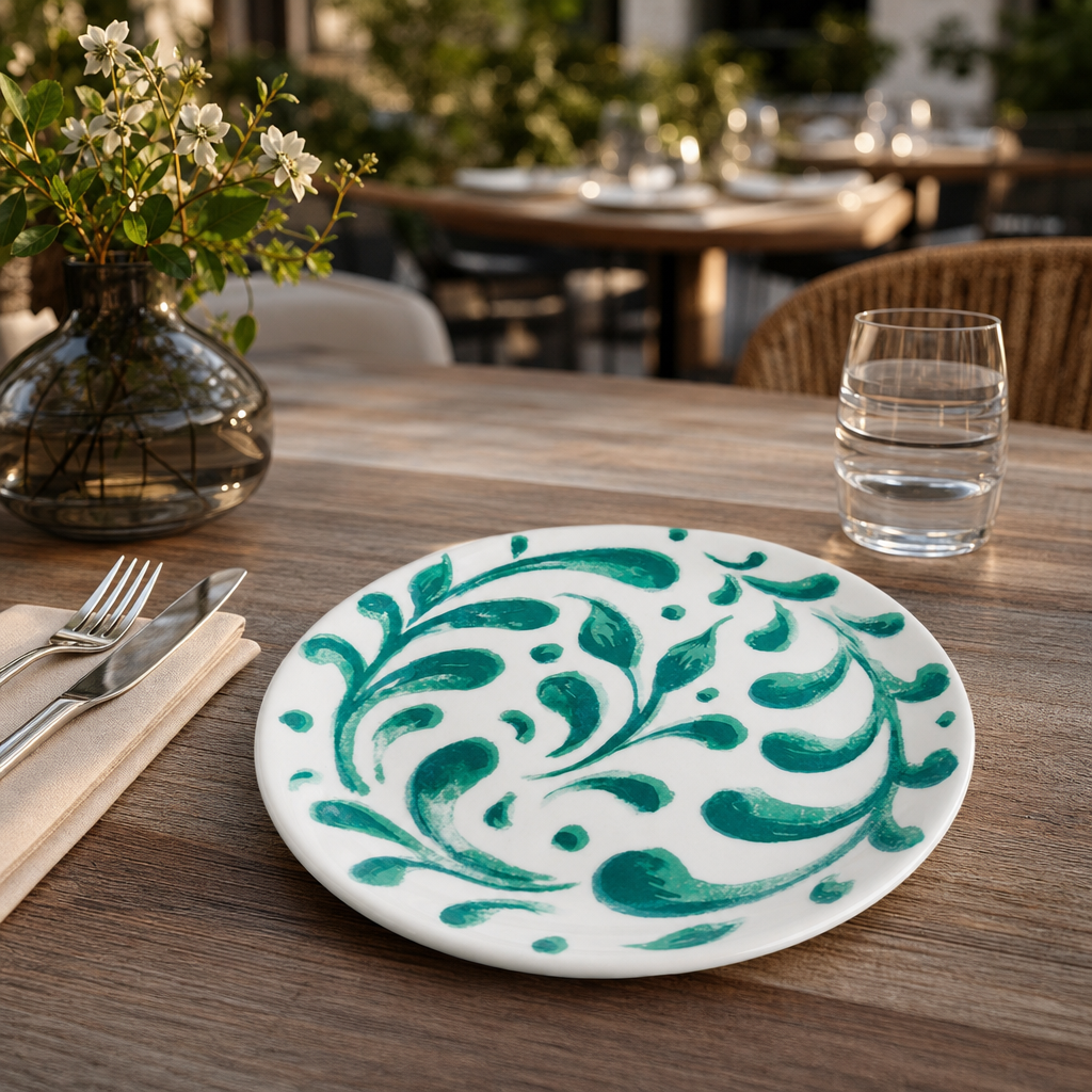 Coupe Plates 152.5mm Aqua Vitrified Ceramic for Outdoor Dining (Pack of 12)