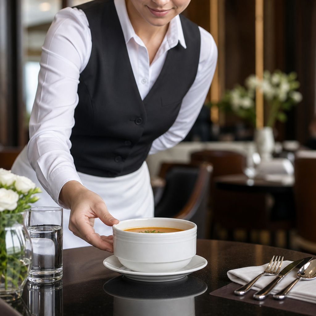 Stacking Soup Cups 325ml China for Dining (Pack of 12)