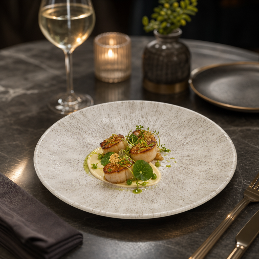 Coupe Plates Grey Vitrified Ceramic for Elegant Food Presentation (Pack of 12)
