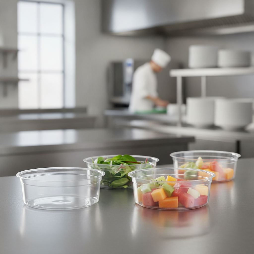 PLA Round Deli Pots 227ml for Catering & Hospitality (Pack of 500)