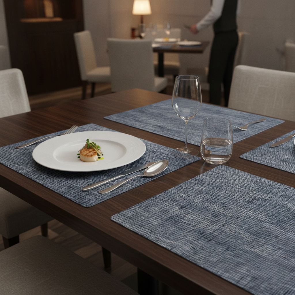 Silicone Placemat Blue 305x400mm for Dining Tables (Pack of 12)
