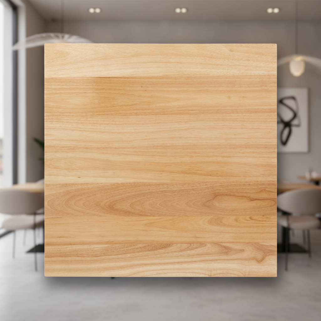 Rubber Wood Square Table Top 700x700mm for Indoor Use