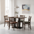 Rubber Wood Dining Table with 4 Chairs 750mm for Modern Spaces