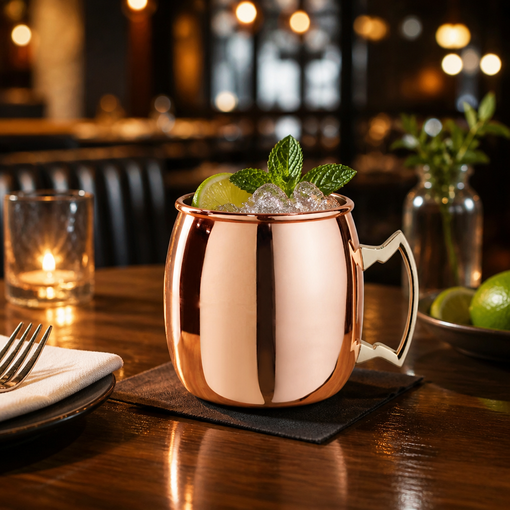 Stainless Steel Copper Plated Moscow Mule Mug 500ml for Bars & Pubs